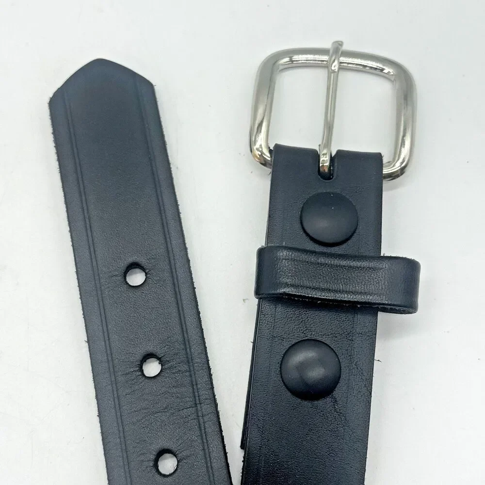 Boston Black Leather Belt US Postal Approved 6607 Men's 48 Made in USA PE-2-2669